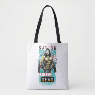Aquaman "Saviour Of The Seas" Modernist Graphic Tote Bag
