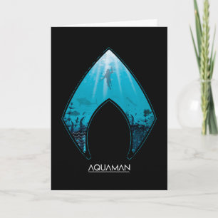 Aquaman   See Through Aquaman Logo Ocean Graphic Card