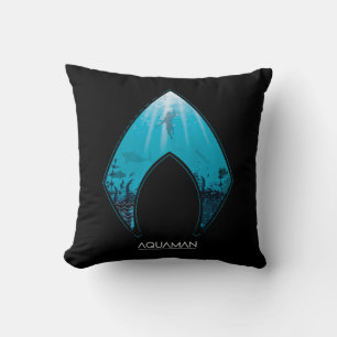 Aquaman See Through Aquaman Logo Ocean Graphic Cushion