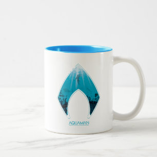 Aquaman See Through Aquaman Logo Ocean Graphic Two-Tone Coffee Mug