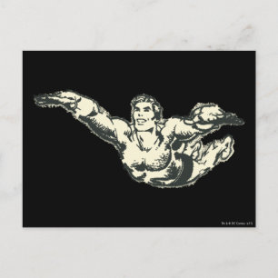 Aquaman Soars BW Postcard
