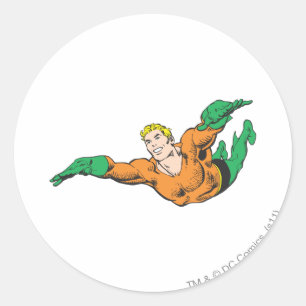 Aquaman Soars Classic Round Sticker