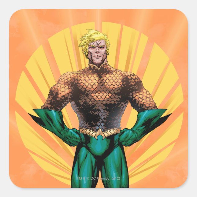 Aquaman Standing Square Sticker (Front)
