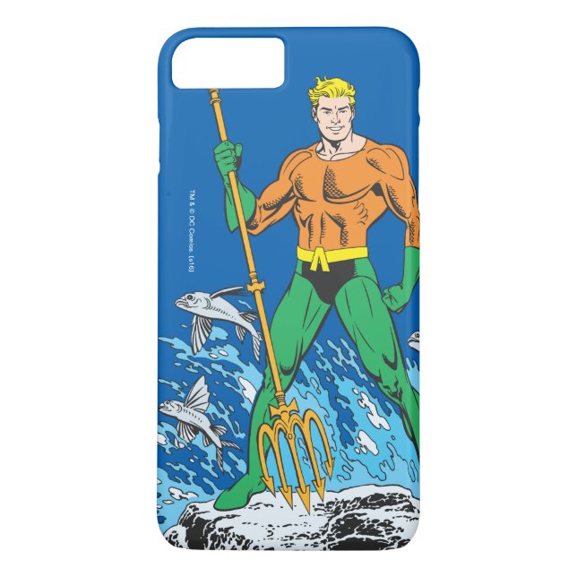 Aquaman Stands with Pitchfork Case-Mate iPhone Case (Back)