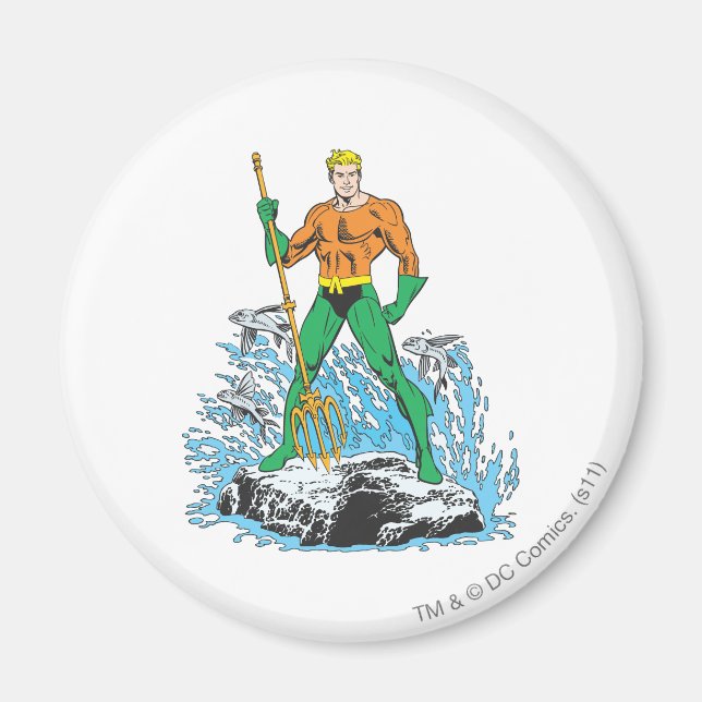 Aquaman Stands with Pitchfork Magnet (Front)