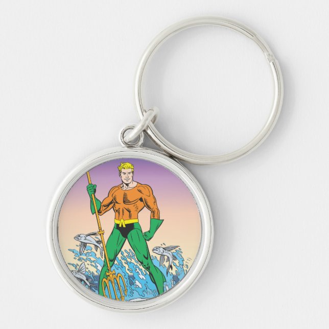 Aquaman Stands With Spear Key Ring (Front)