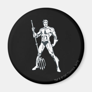 Aquaman with Pitchfork BW Magnet