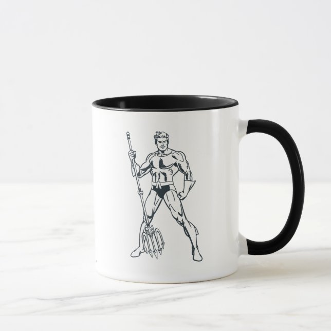 Aquaman with Pitchfork BW Mug (Right)