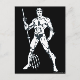 Aquaman with Pitchfork BW Postcard