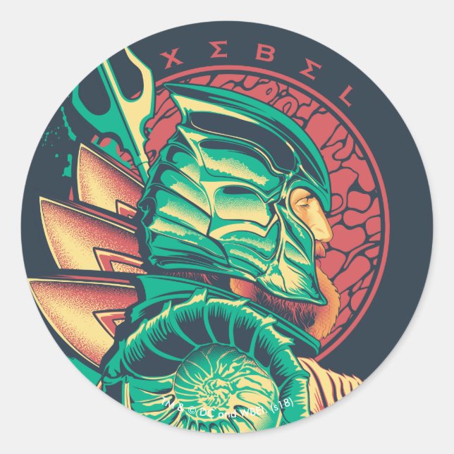 Aquaman | Xebel King Nereus Graphic Classic Round Sticker (Front)