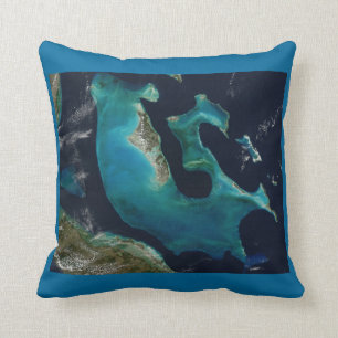 Aquamarine Abstract Bahamas Cushion