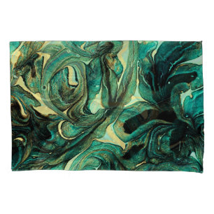 Aquamarine acrylic paints: abstract background. pillowcase