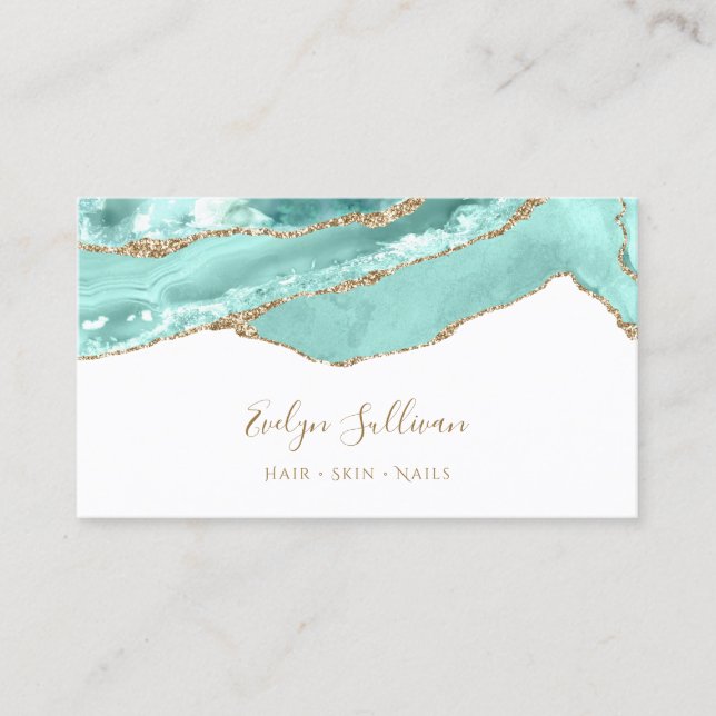 aquamarine agate business card (Front)