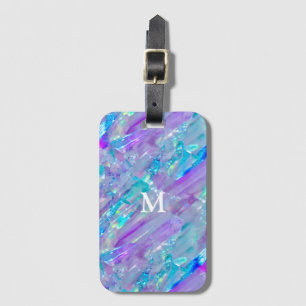 Aquamarine and Amethyst Crystal Luggage Tag