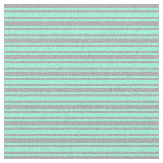 Aquamarine and Dark Grey Lines Fabric (Close Up)