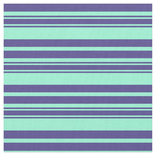 Aquamarine and Dark Slate Blue Pattern Fabric (Close Up)