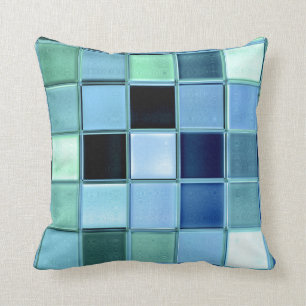AquaMarine Beach Throw Pillow Mosaic Art