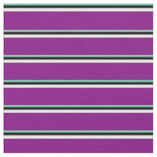Aquamarine, Black, Mint Cream, and Purple Coloured Fabric