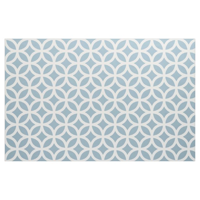 Aquamarine Blue Geometric Pattern Fabric (Yard)