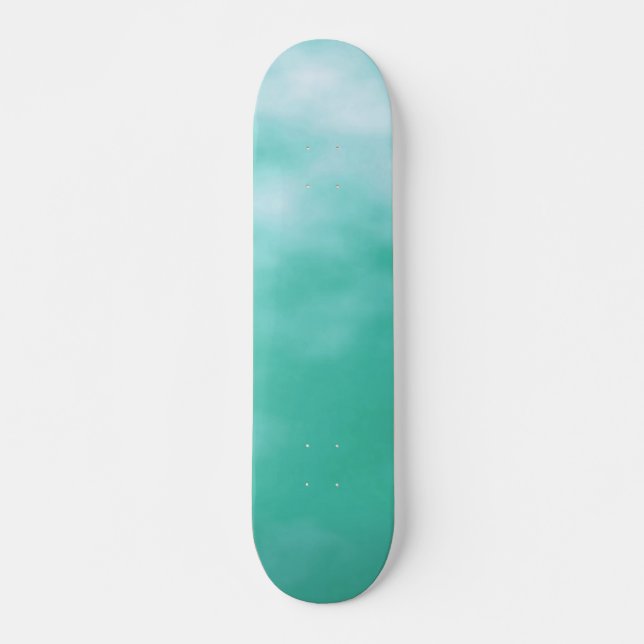 Aquamarine Blue Green Seafoam Customisable Deck Skateboard (Front)
