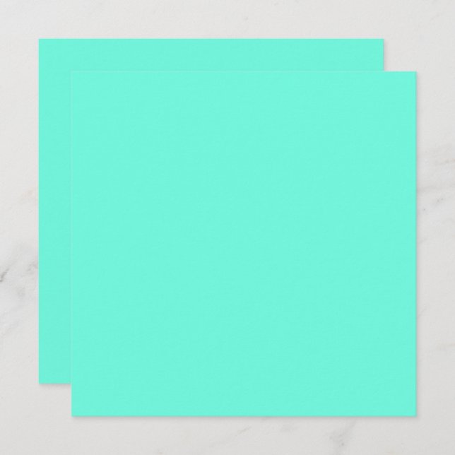 Aquamarine Blue Green Turquoise Solid Colour Card (Front/Back)
