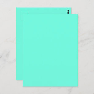 Aquamarine Blue Green Turquoise Solid Colour Postcard