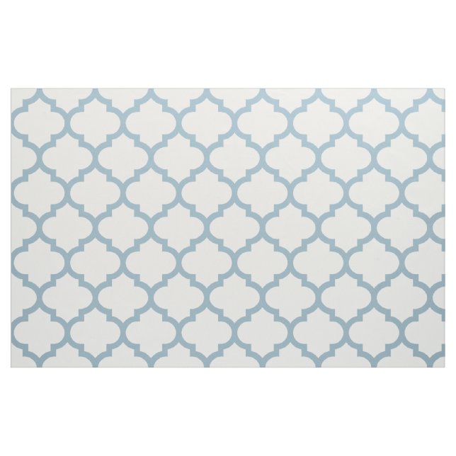 Aquamarine Blue Moroccan Trellis Pattern Fabric (Fat Quarter)
