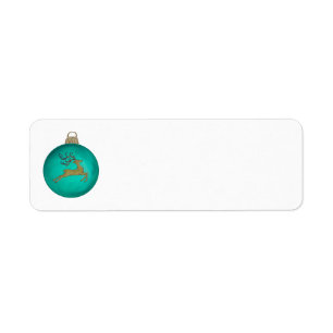 AQUAMARINE CHRISTMAS BUBBLE RETURN ADDRESS LABEL