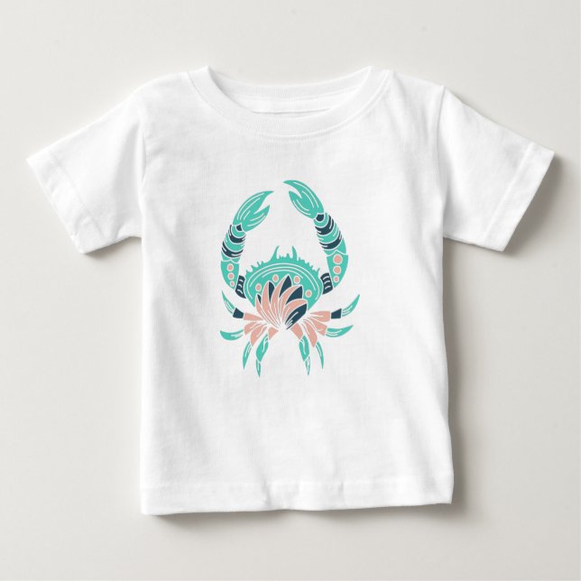 Aquamarine Crab Ocean Lover T-Shirt (Front)