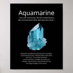 Aquamarine Crystal Stone Meaning Poster