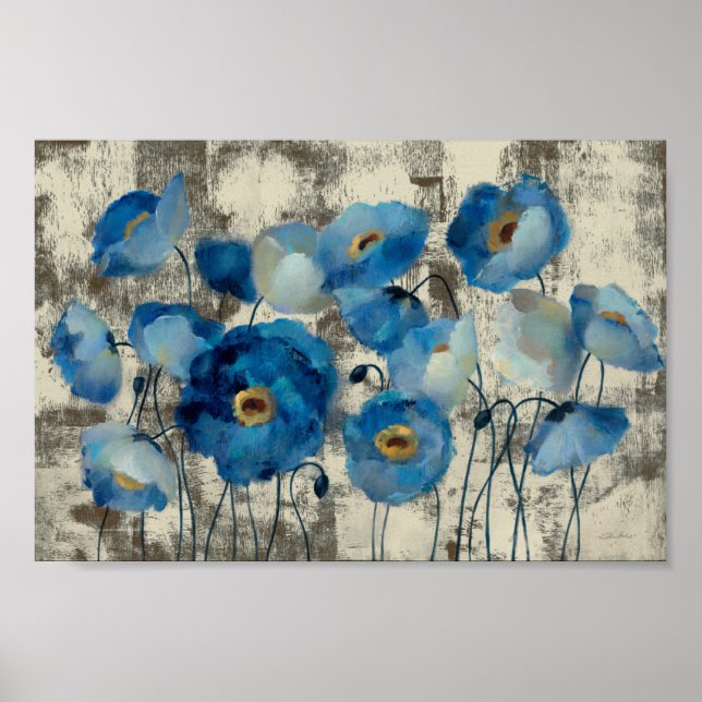 Aquamarine Floral Poster (Front)