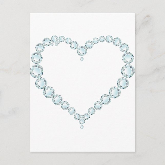 Aquamarine Gem Heart Postcard (Front)