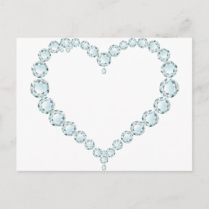 Aquamarine Gem Heart Postcard