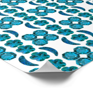 Aquamarine Gemstone Art Sky Blue Poster