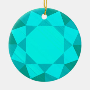 Aquamarine Gemstone / Jewel Graphic Image Ceramic Ornament