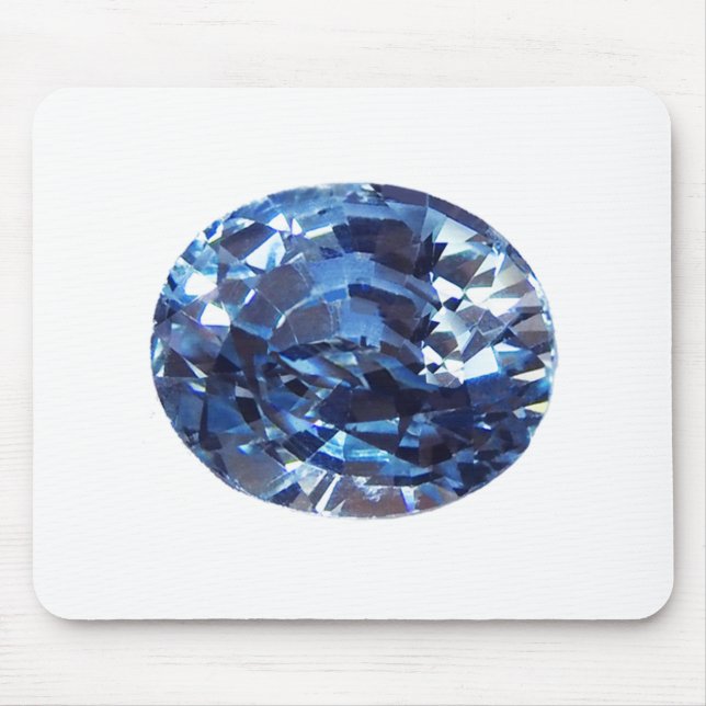 Aquamarine Gemstone, Sky Blue Mouse Pad (Front)