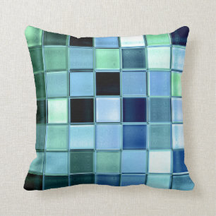 AquaMarine glass mosaic custom home decor Cushion