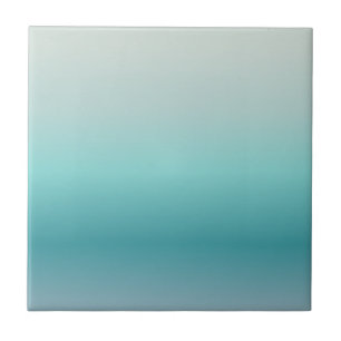 Aquamarine Gradient Minimal Design Ceramic Tile