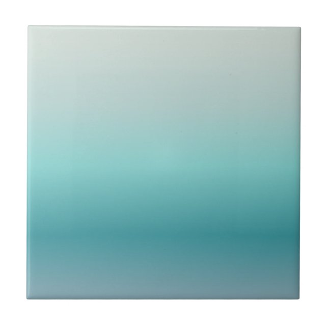 Aquamarine Gradient Minimal Design Ceramic Tile (Front)