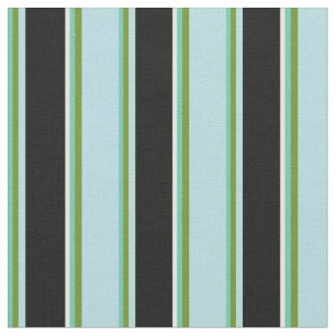 Aquamarine, Green, Powder Blue, Black & White Fabric