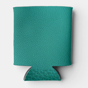 Aquamarine Leather: Fashionable Snake Texture. Can Cooler