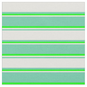 Aquamarine, Light Yellow & Lime Coloured Stripes Fabric