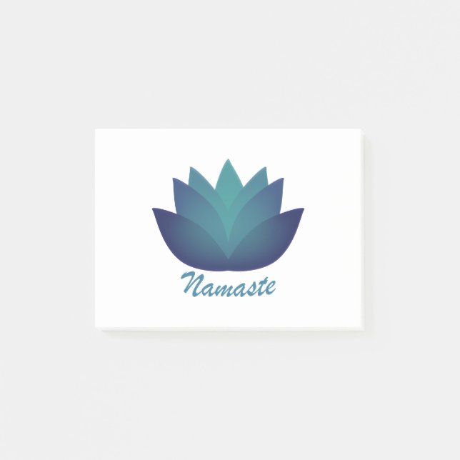 Aquamarine Lotus  Namaste Post-it Notes (Front)
