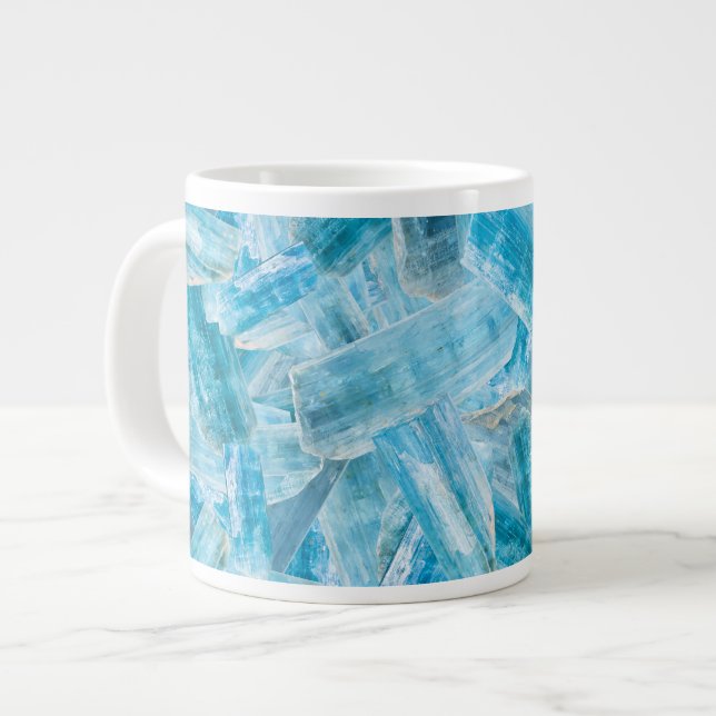 Aquamarine March Birthday Crystal Gemstone 20 oz Large Coffee Mug (Front Left)