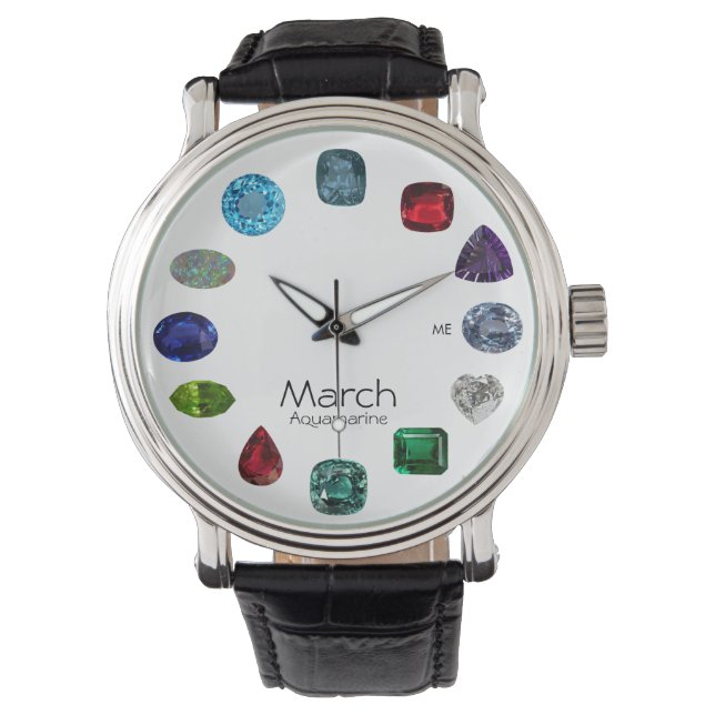 Aquamarine, March Birthstone Watch (Front)