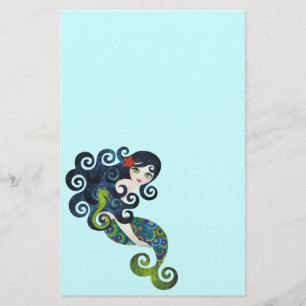 Aquamarine Mermaid Stationery