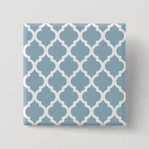 Aquamarine Moroccan Tile Trellis 15 Cm Square Badge