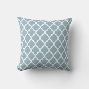 Aquamarine Moroccan Tile Trellis Cushion