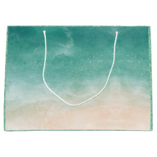 Aquamarine Ocean / Aqua Linen Waves Sand Gift Bag