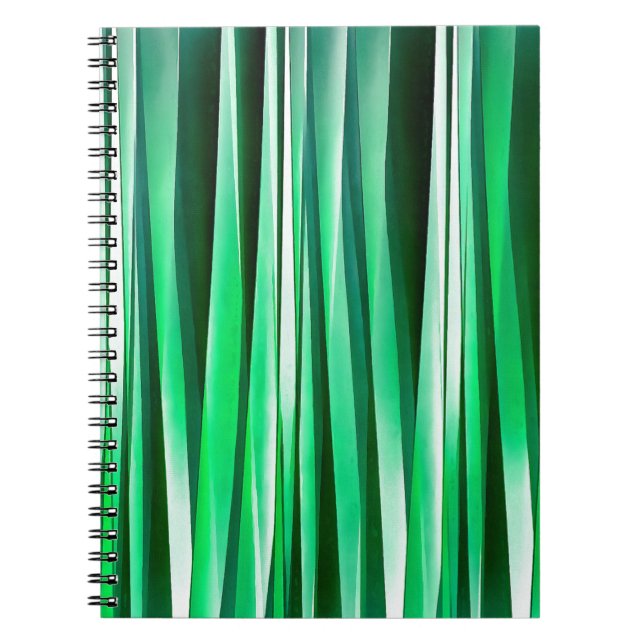 Aquamarine Ocean Stripy Pattern Notebook (Front)